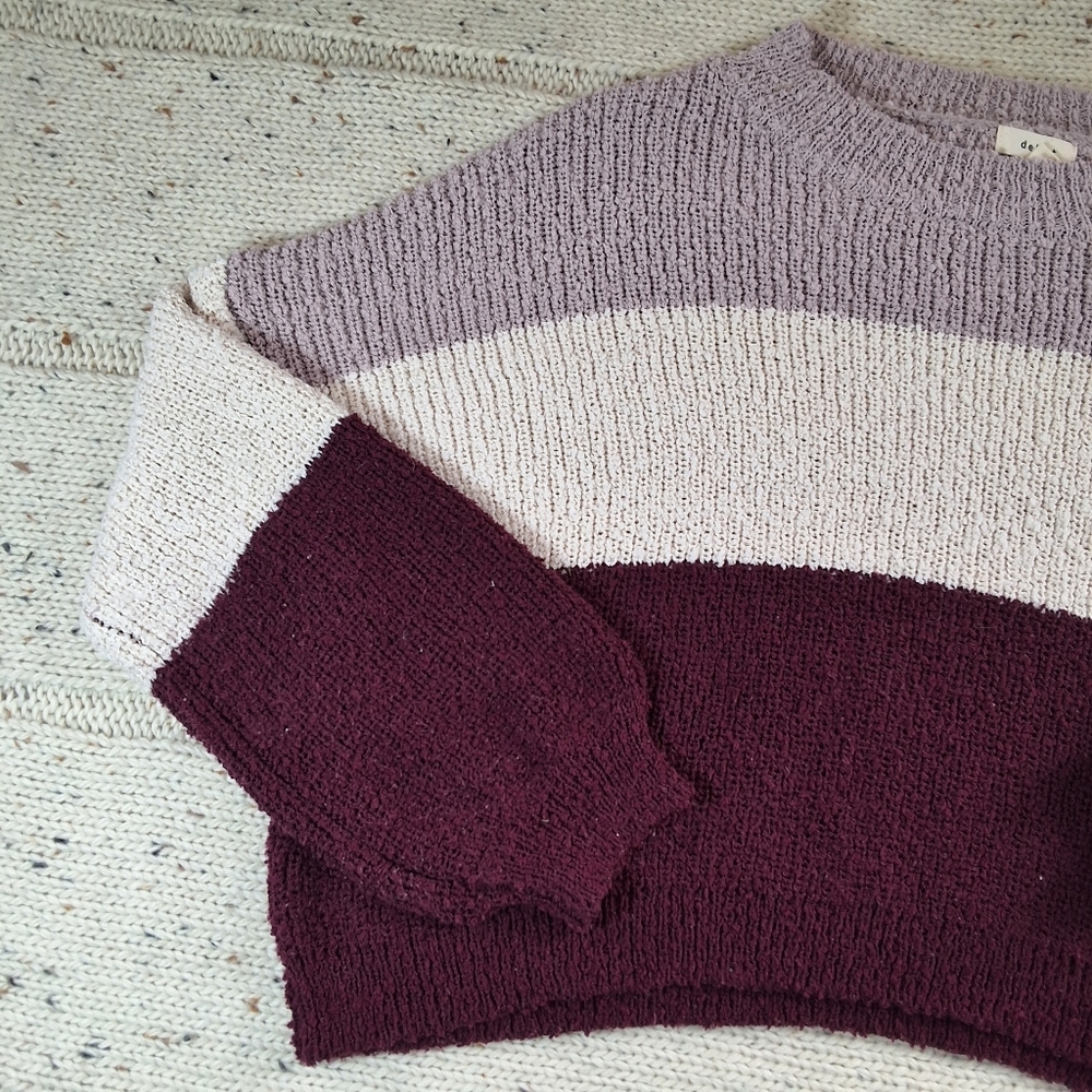 Colorblock Sweater - Purple and Cream - Picture 3 of 8